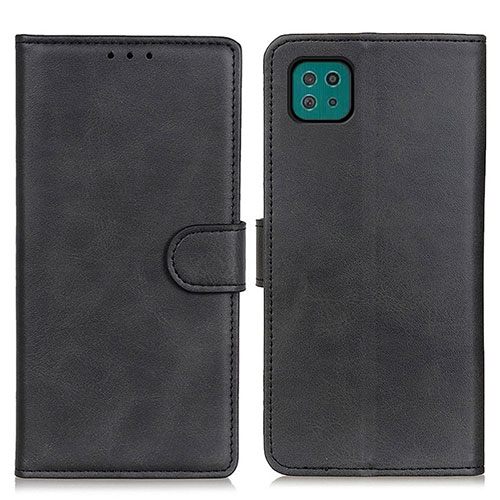 Leather Case Stands Flip Cover Holder A05D for Samsung Galaxy A22s 5G Black
