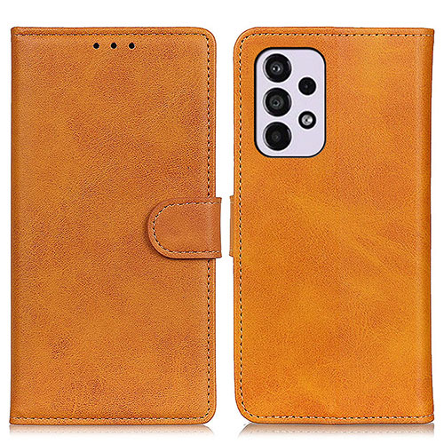 Leather Case Stands Flip Cover Holder A05D for Samsung Galaxy A33 5G Brown