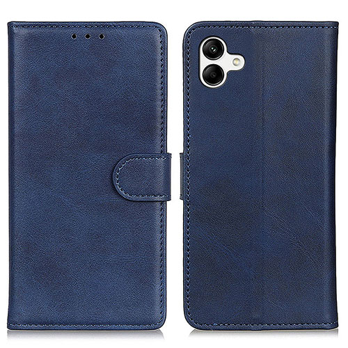 Leather Case Stands Flip Cover Holder A05D for Samsung Galaxy F04 Blue