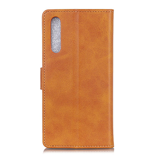 Leather Case Stands Flip Cover Holder A05D for Samsung Galaxy M02 Brown