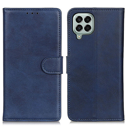 Leather Case Stands Flip Cover Holder A05D for Samsung Galaxy M33 5G Blue