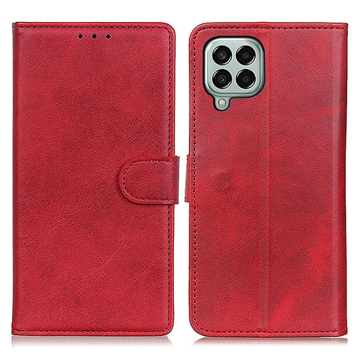 Leather Case Stands Flip Cover Holder A05D for Samsung Galaxy M33 5G Red