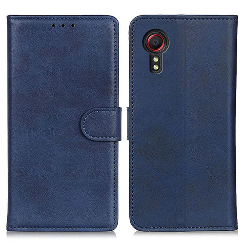 Leather Case Stands Flip Cover Holder A05D for Samsung Galaxy XCover 5 SM-G525F Blue