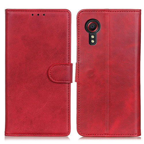 Leather Case Stands Flip Cover Holder A05D for Samsung Galaxy XCover 5 SM-G525F Red