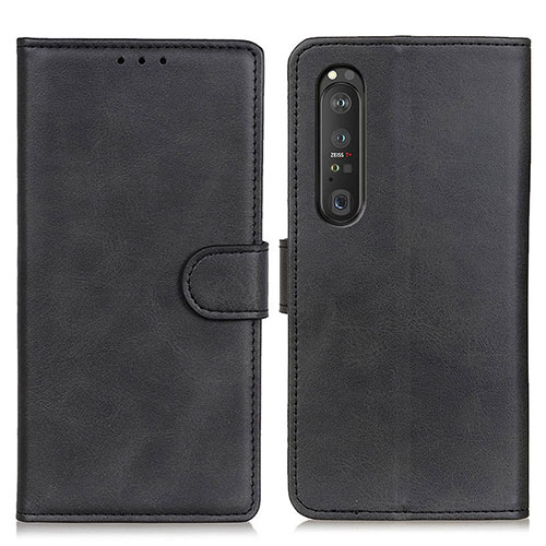 Leather Case Stands Flip Cover Holder A05D for Sony Xperia 1 III Black