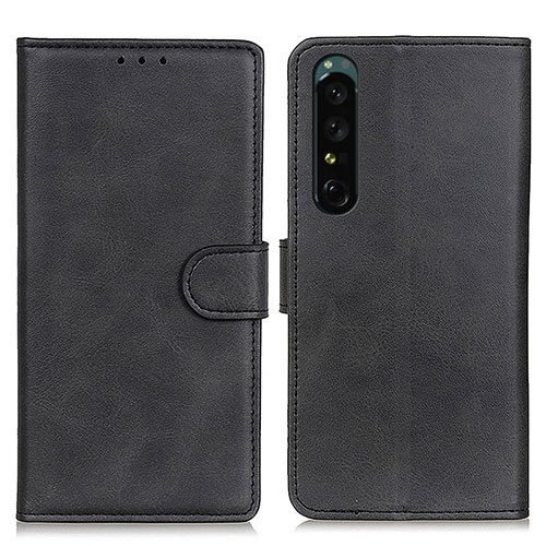 Leather Case Stands Flip Cover Holder A05D for Sony Xperia 1 IV SO-51C Black