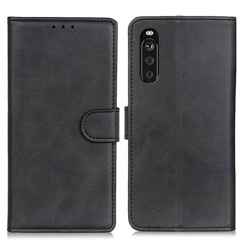 Leather Case Stands Flip Cover Holder A05D for Sony Xperia 10 III Black