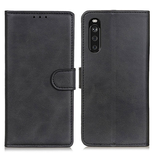 Leather Case Stands Flip Cover Holder A05D for Sony Xperia 10 III SO-52B Black