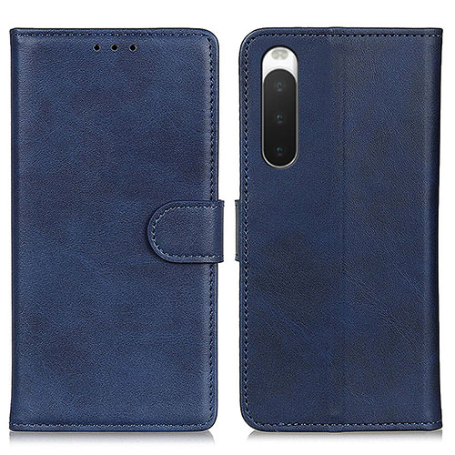 Leather Case Stands Flip Cover Holder A05D for Sony Xperia 10 IV Blue