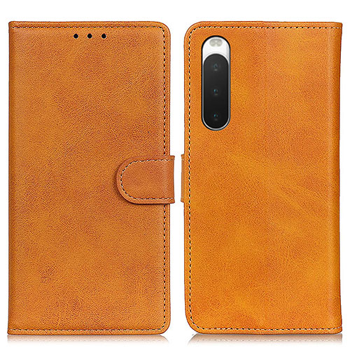 Leather Case Stands Flip Cover Holder A05D for Sony Xperia 10 IV SO-52C Brown