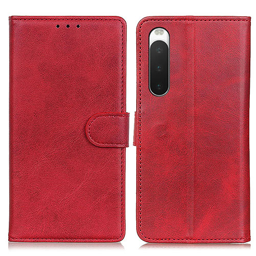 Leather Case Stands Flip Cover Holder A05D for Sony Xperia 10 IV SO-52C Red