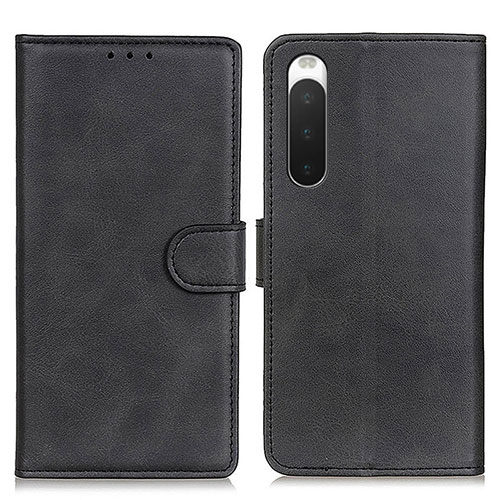 Leather Case Stands Flip Cover Holder A05D for Sony Xperia 10 IV SOG07 Black