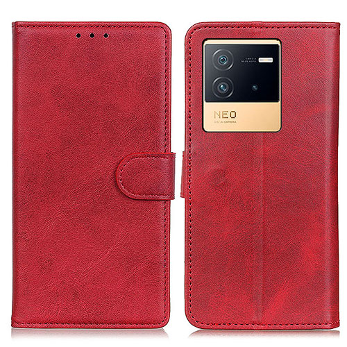 Leather Case Stands Flip Cover Holder A05D for Vivo iQOO Neo6 5G Red
