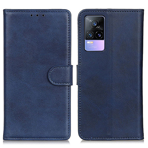 Leather Case Stands Flip Cover Holder A05D for Vivo V21e 4G Blue