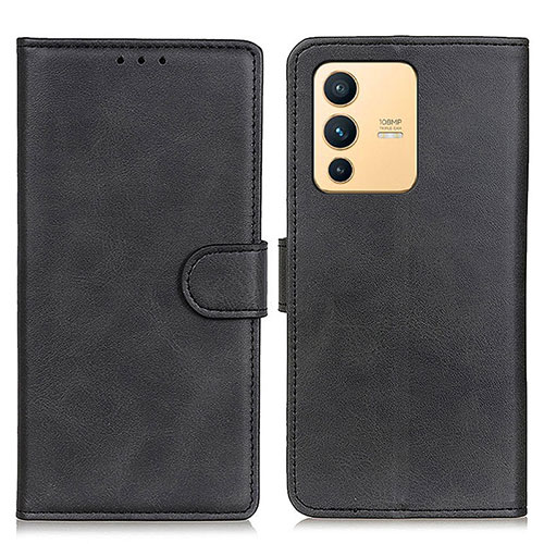 Leather Case Stands Flip Cover Holder A05D for Vivo V23 5G Black