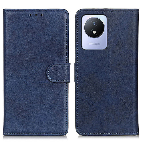 Leather Case Stands Flip Cover Holder A05D for Vivo Y02A Blue