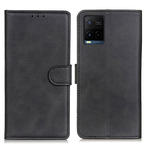 Leather Case Stands Flip Cover Holder A05D for Vivo Y21s Black