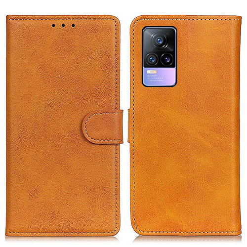 Leather Case Stands Flip Cover Holder A05D for Vivo Y73 (2021) Brown