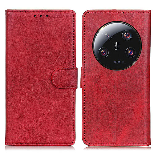 Leather Case Stands Flip Cover Holder A05D for Xiaomi Mi 13 Ultra 5G Red