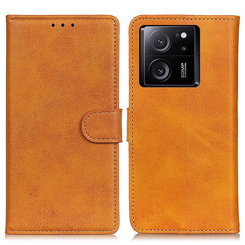 Leather Case Stands Flip Cover Holder A05D for Xiaomi Mi 13T 5G Brown