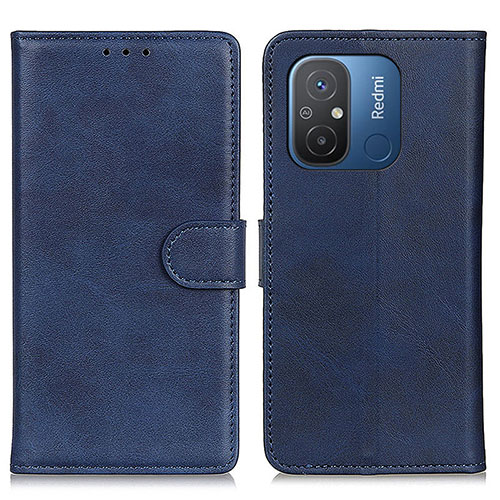 Leather Case Stands Flip Cover Holder A05D for Xiaomi Poco C55 Blue