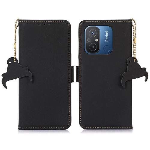 Leather Case Stands Flip Cover Holder A05D for Xiaomi Redmi 11A 4G Black