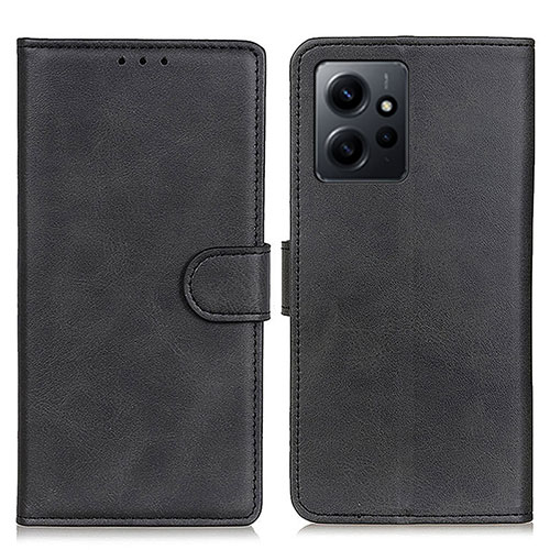 Leather Case Stands Flip Cover Holder A05D for Xiaomi Redmi Note 12 4G Black