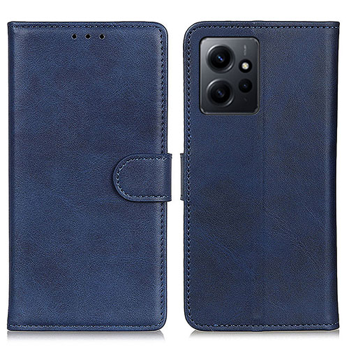 Leather Case Stands Flip Cover Holder A05D for Xiaomi Redmi Note 12 4G Blue