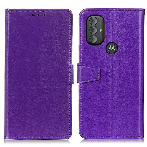 Leather Case Stands Flip Cover Holder A06D for Motorola Moto G Play (2023) Purple