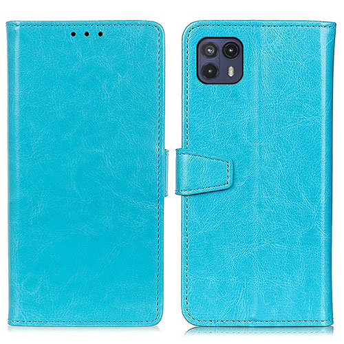 Leather Case Stands Flip Cover Holder A06D for Motorola Moto G50 5G Sky Blue