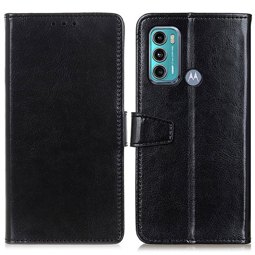 Leather Case Stands Flip Cover Holder A06D for Motorola Moto G60 Black