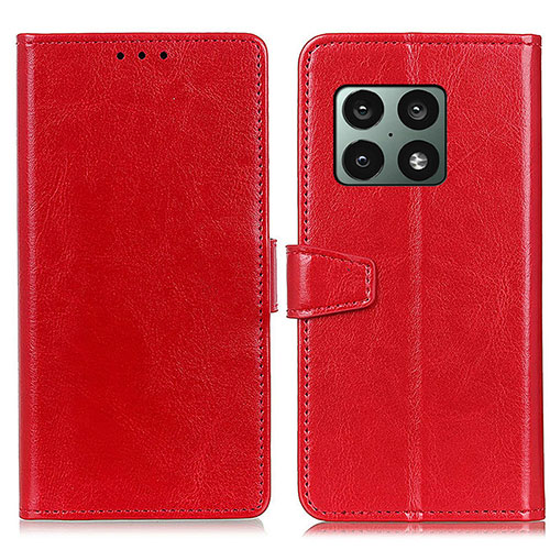 Leather Case Stands Flip Cover Holder A06D for OnePlus 10 Pro 5G Red