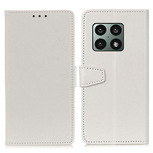 Leather Case Stands Flip Cover Holder A06D for OnePlus 10 Pro 5G White