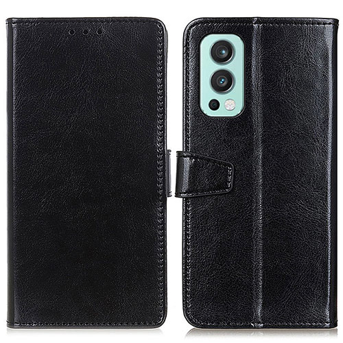 Leather Case Stands Flip Cover Holder A06D for OnePlus Nord 2 5G Black