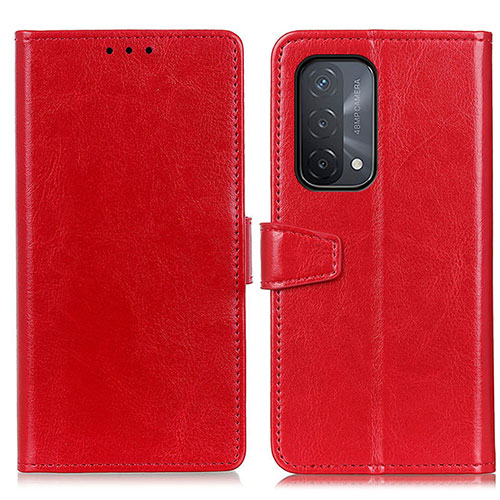 Leather Case Stands Flip Cover Holder A06D for Oppo A93 5G Red