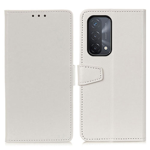 Leather Case Stands Flip Cover Holder A06D for Oppo A93 5G White