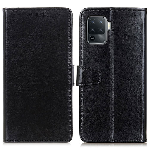 Leather Case Stands Flip Cover Holder A06D for Oppo A94 4G Black