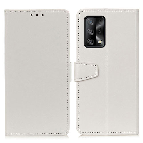 Leather Case Stands Flip Cover Holder A06D for Oppo A95 4G White