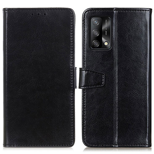 Leather Case Stands Flip Cover Holder A06D for Oppo F19 Black