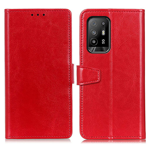 Leather Case Stands Flip Cover Holder A06D for Oppo F19 Pro+ Plus 5G Red