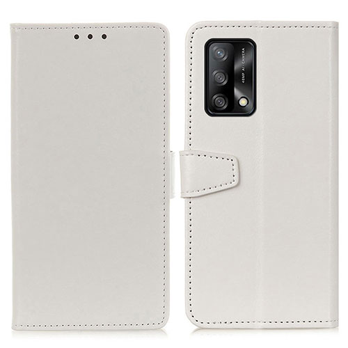 Leather Case Stands Flip Cover Holder A06D for Oppo F19s White