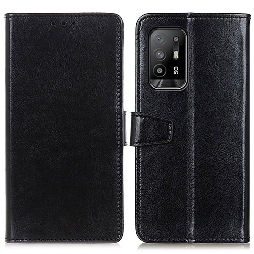 Leather Case Stands Flip Cover Holder A06D for Oppo Reno5 Z 5G Black