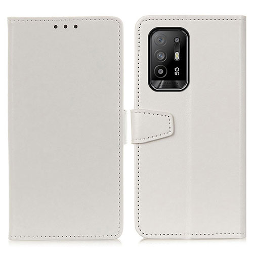 Leather Case Stands Flip Cover Holder A06D for Oppo Reno5 Z 5G White