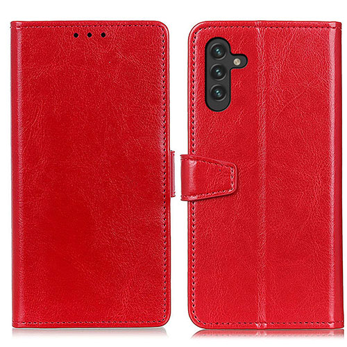 Leather Case Stands Flip Cover Holder A06D for Samsung Galaxy A04s Red