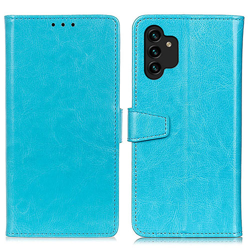 Leather Case Stands Flip Cover Holder A06D for Samsung Galaxy A13 4G Sky Blue