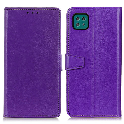 Leather Case Stands Flip Cover Holder A06D for Samsung Galaxy A22 5G Purple