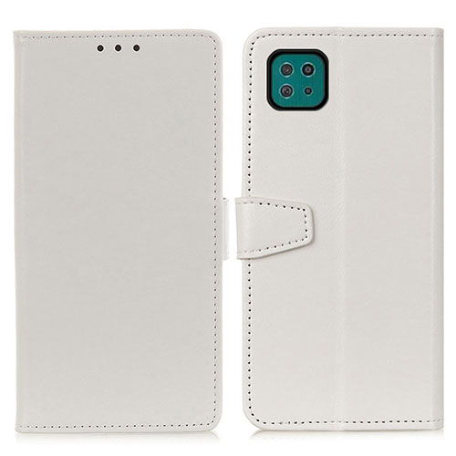 Leather Case Stands Flip Cover Holder A06D for Samsung Galaxy A22 5G White