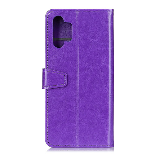 Leather Case Stands Flip Cover Holder A06D for Samsung Galaxy A32 4G Purple