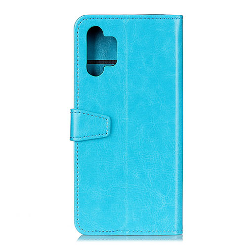 Leather Case Stands Flip Cover Holder A06D for Samsung Galaxy A32 4G Sky Blue