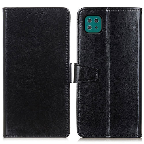 Leather Case Stands Flip Cover Holder A06D for Samsung Galaxy F42 5G Black